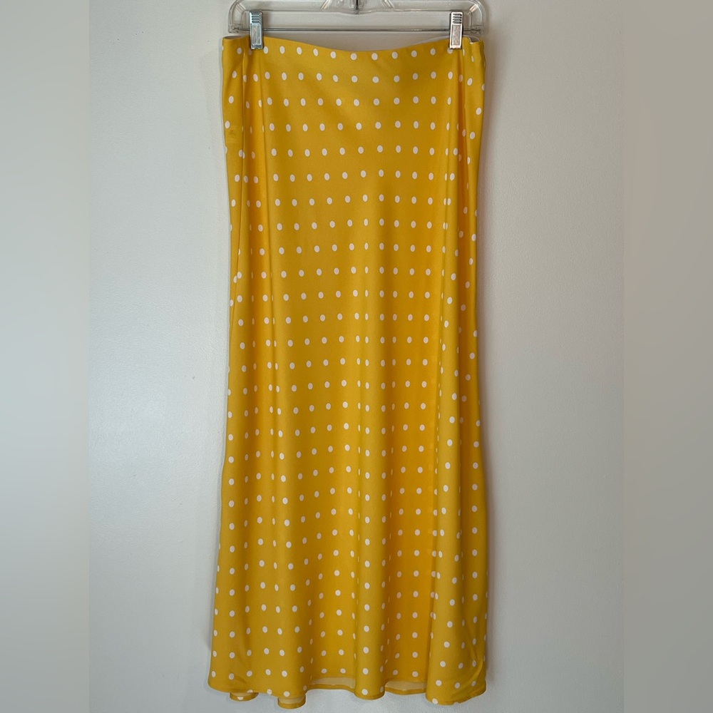 LOFT Outlet Yellow Polka Dot Maxi Skirt LP